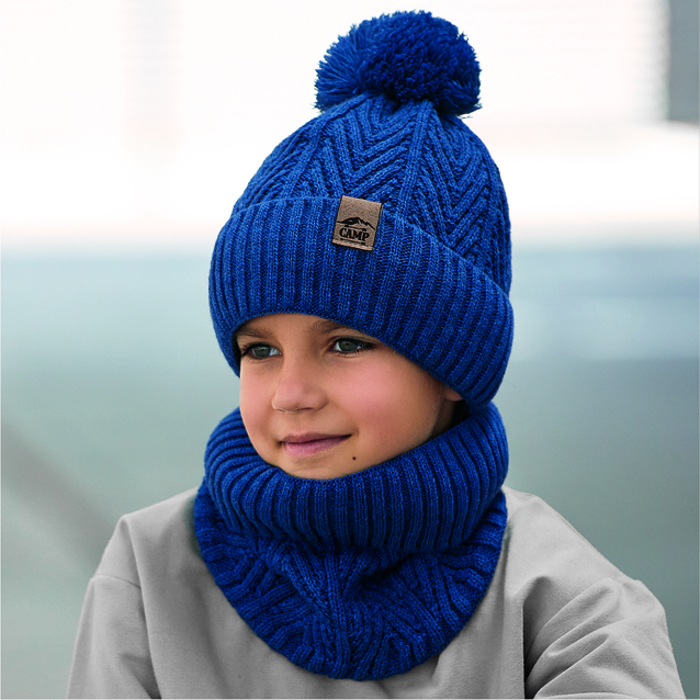 Zimný set AJS 48-446 54-56 cm  MODRY