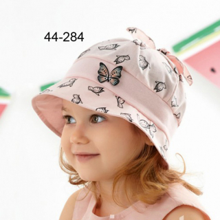 Letný klobúk 44-284 biely a ružový